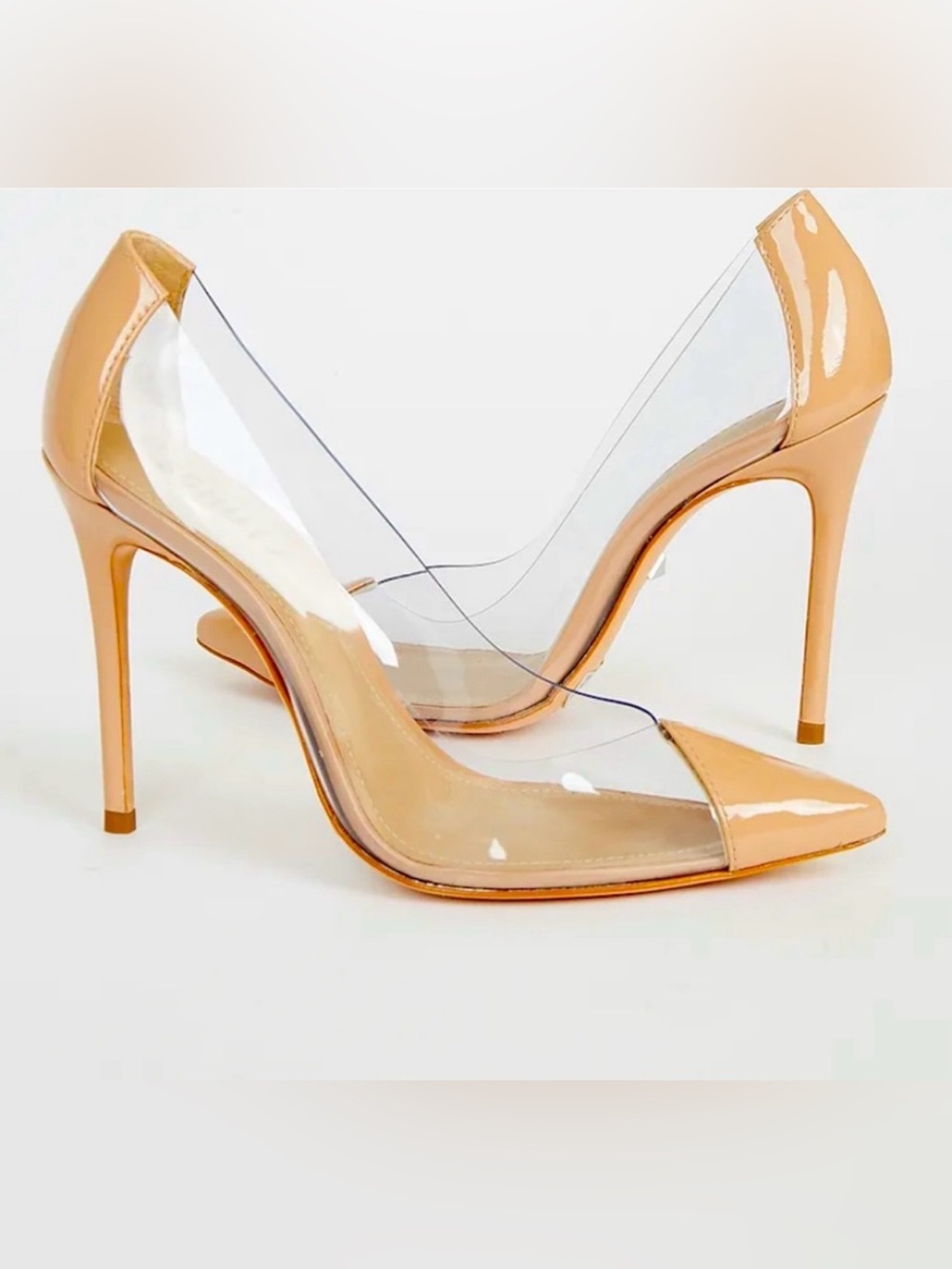 SCHUTZ Nude Patent Pointed Toe Pumps